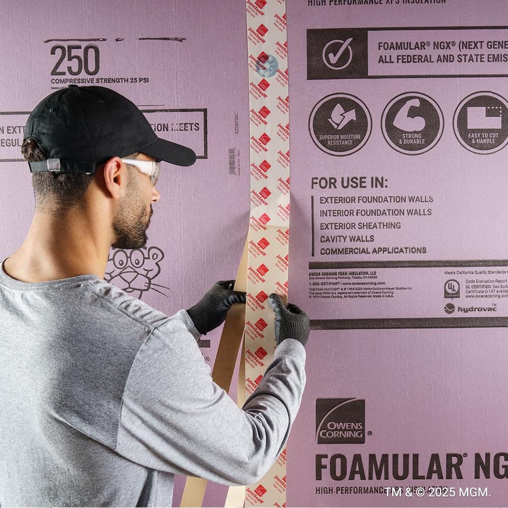 FOAMULAR NGX F-250 1 in. x 48 in. x 8 ft. Scored Square Edge R-5 XPS Rigid Foam Board Insulation