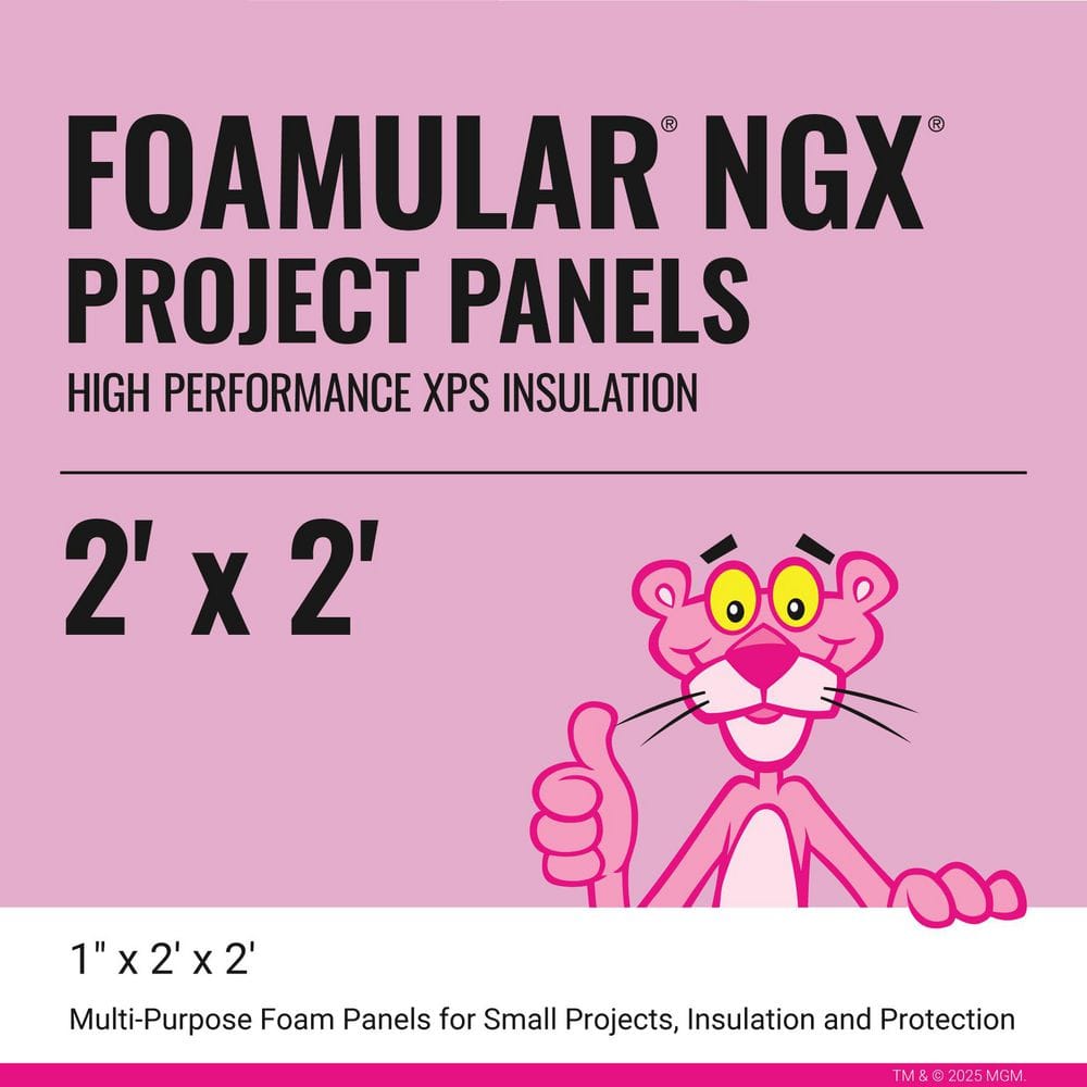 FOAMULAR NGX 1 in. x 2 ft. x 2 ft. R-5 Project Panel XPS Rigid Foam Board Insulation