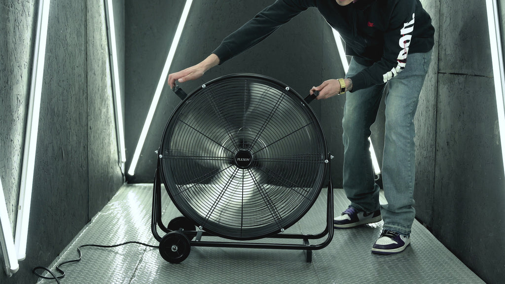 24 in. Black High Velocity Drum Fan, 2-Speed