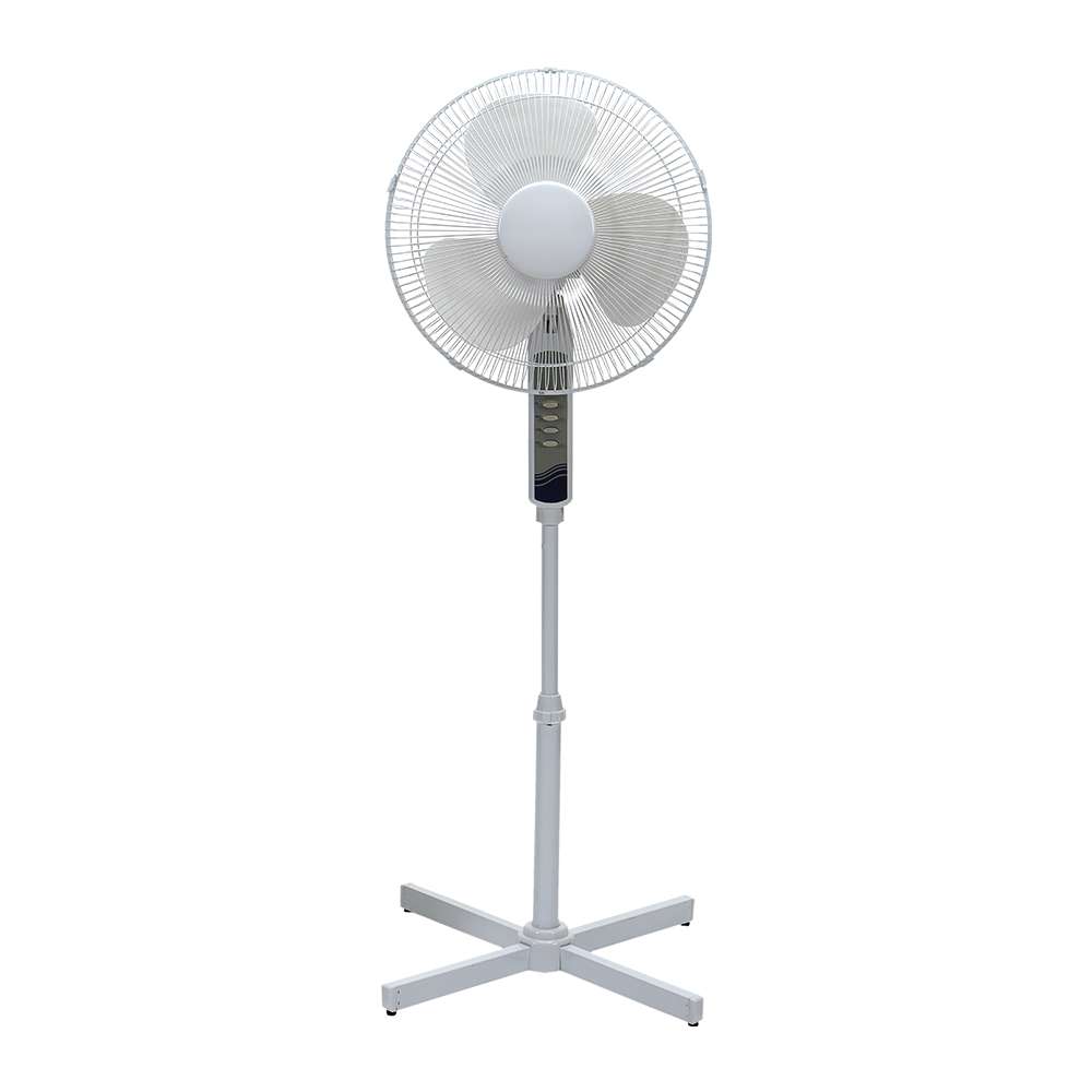 16" 45 W White 3-Speed Oscillating Pedestal Fan - 1
