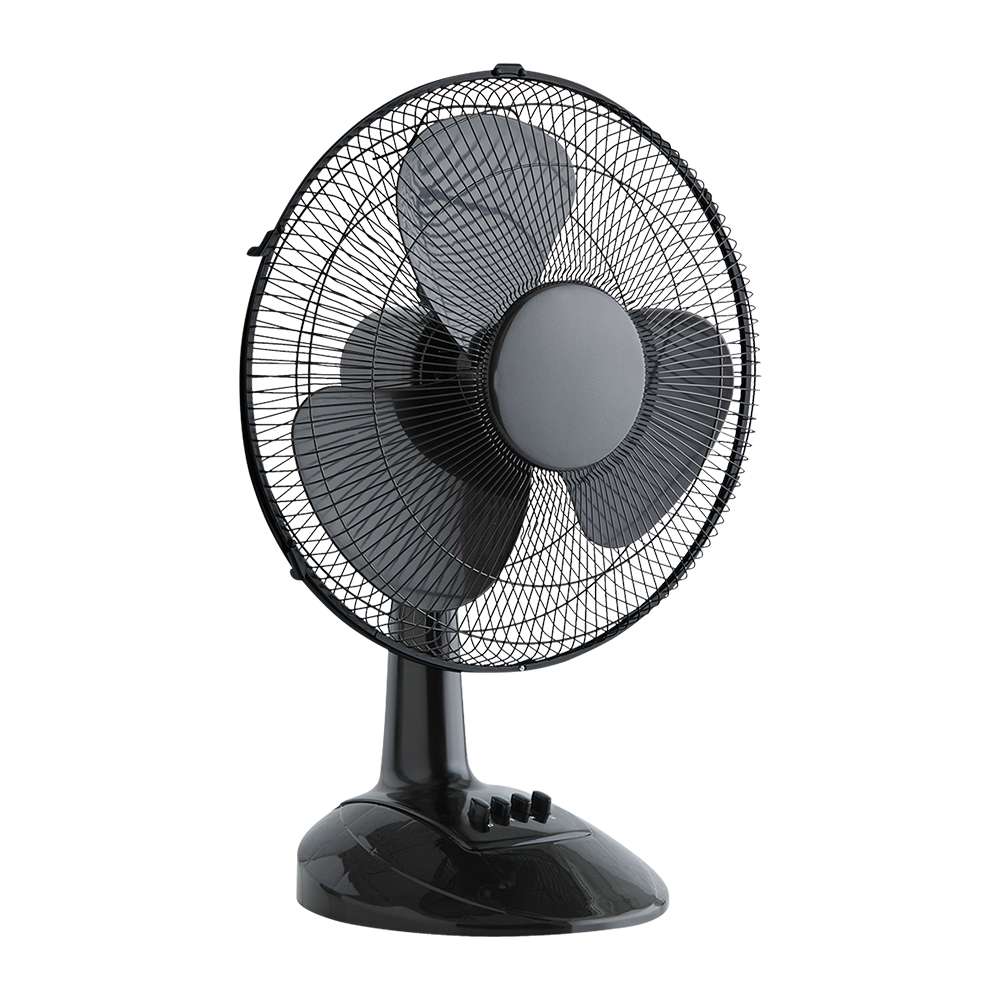 16" 45 W Black 3-Speed Oscillating Table Fan - 1