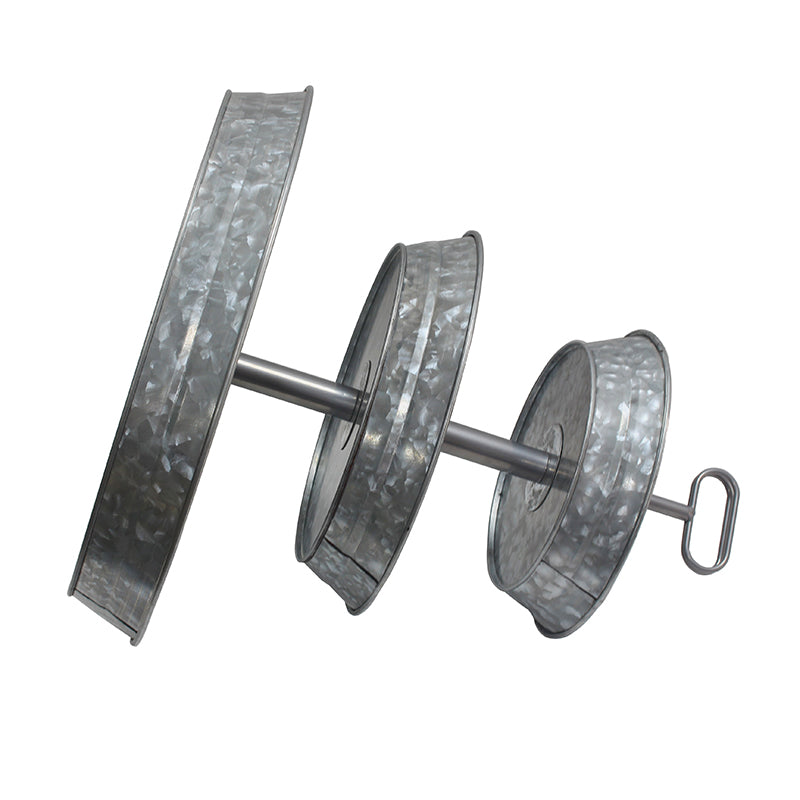 3 Tier Galvanized Metal Round Serving Tray with Slanted Sides