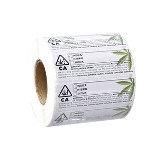 PLEXON CA Identification Labels 3in x 1in (76 mm x 25.4 mm) Self-Adhesive California State-Compliant Stickers 1000 Labels per Roll - 1