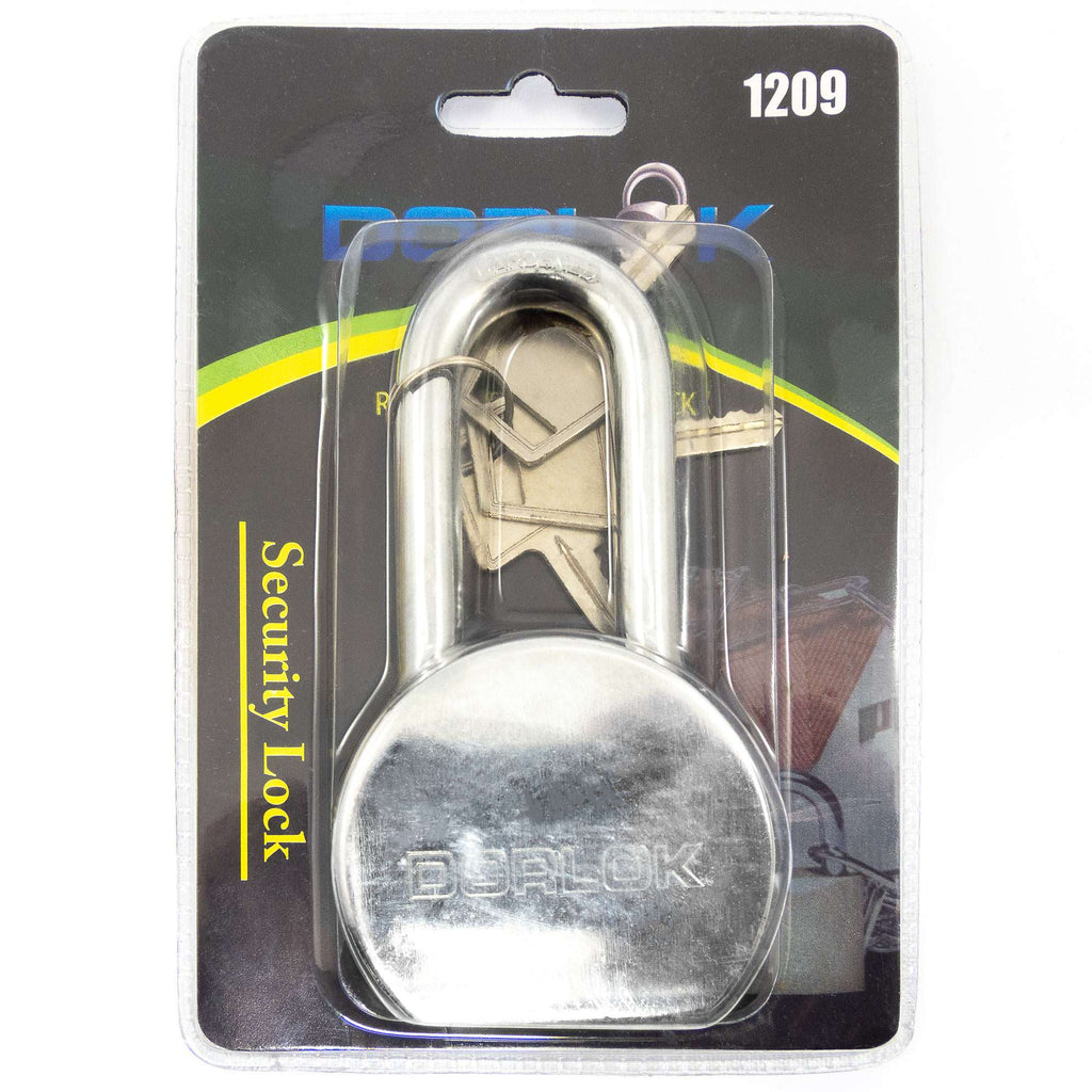 2-5/8" (65mm) Long Hardened Shackle Round Steel Padlock with 3 Keys - 1