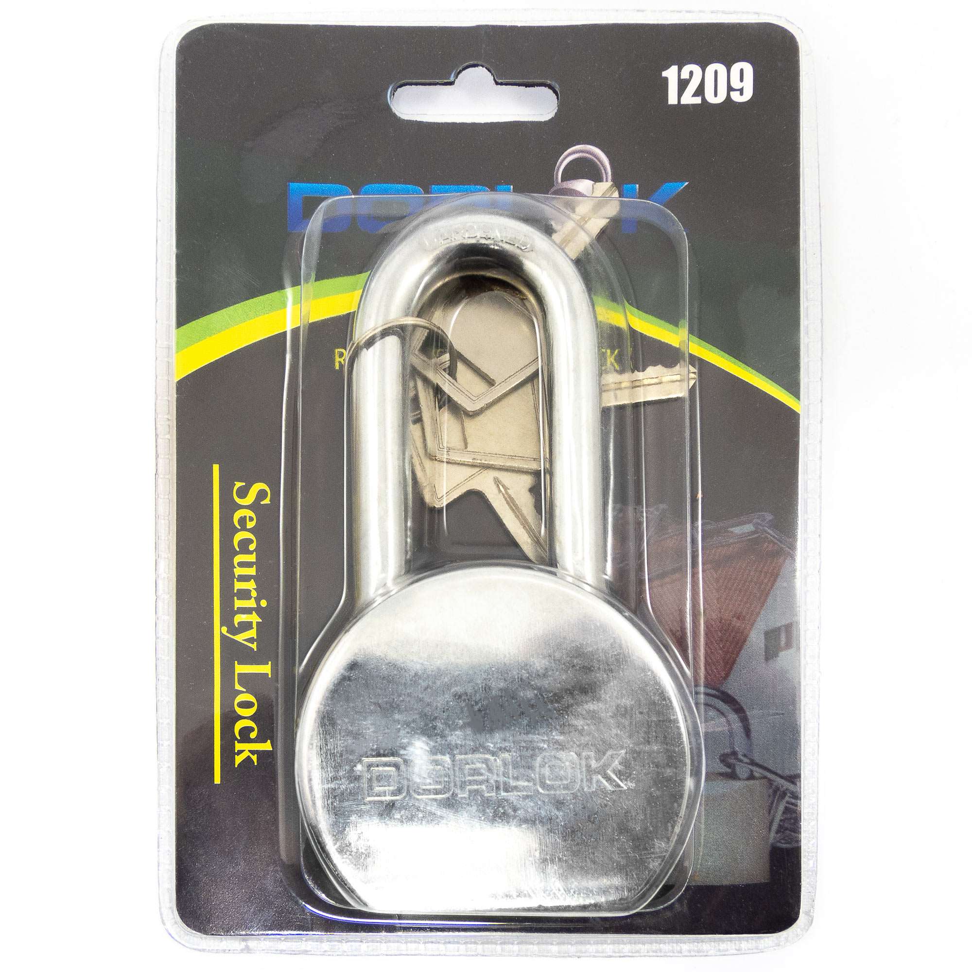2-5/8" (65mm) Long Hardened Shackle Round Steel Padlock with 3 Keys - 1