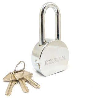 2-5/8" (65mm) Long Hardened Shackle Round Steel Padlock with 3 Keys - 2