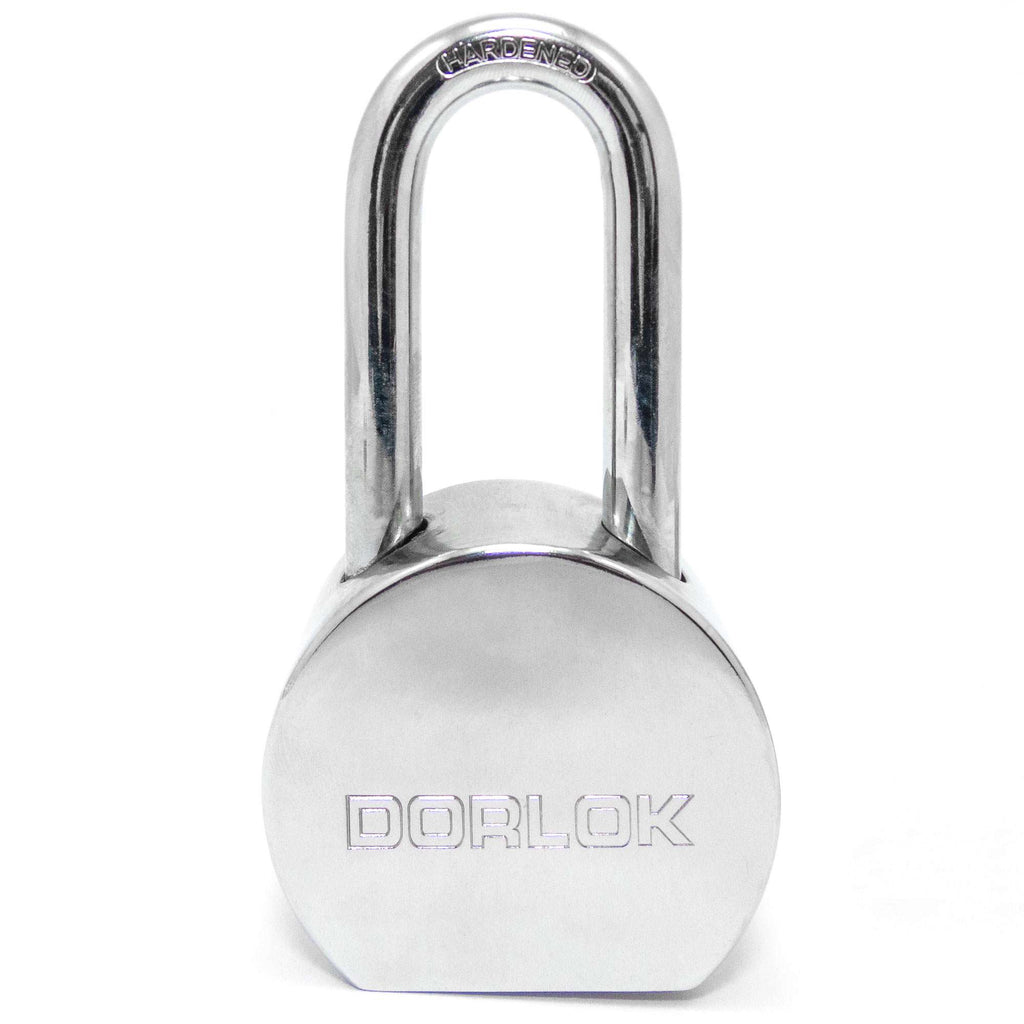 2-5/8" (65mm) Long Hardened Shackle Round Steel Padlock with 3 Keys - 3