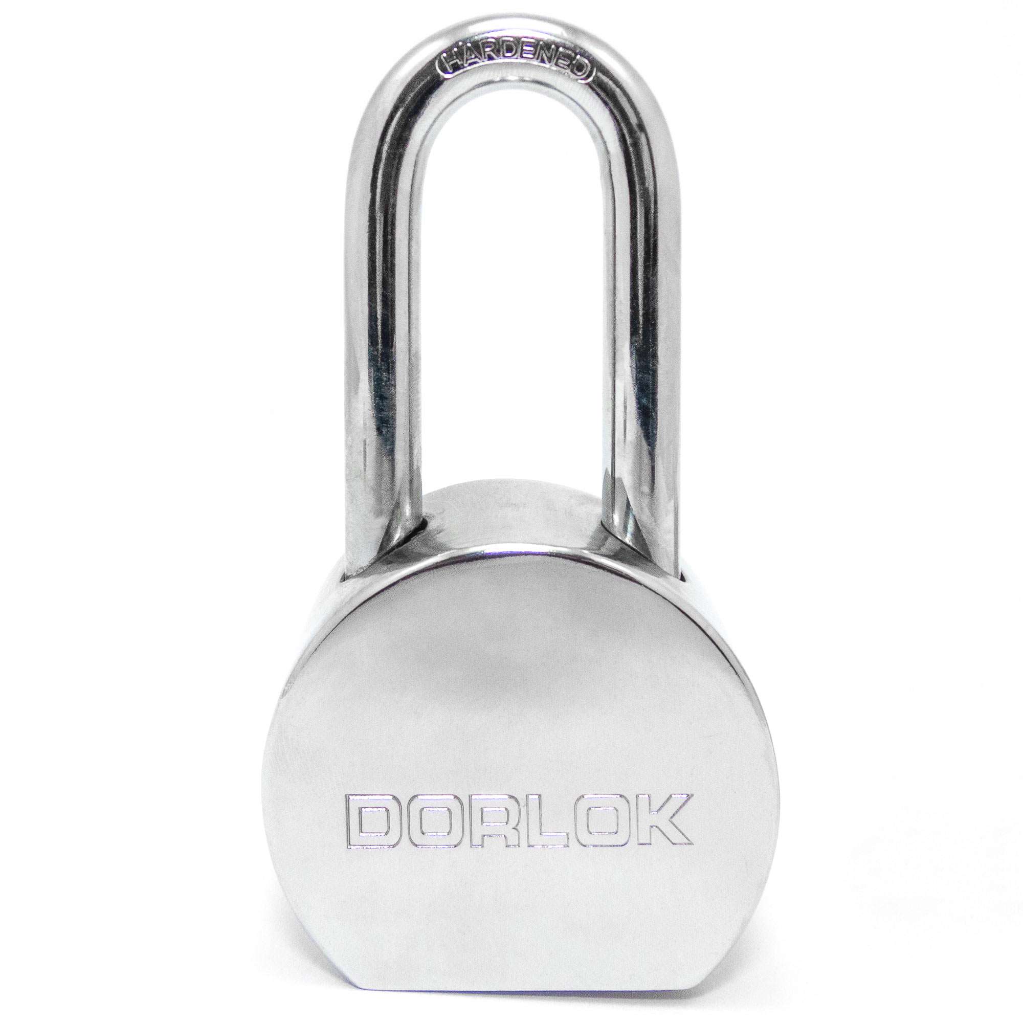 2-5/8" (65mm) Long Hardened Shackle Round Steel Padlock with 3 Keys - 3