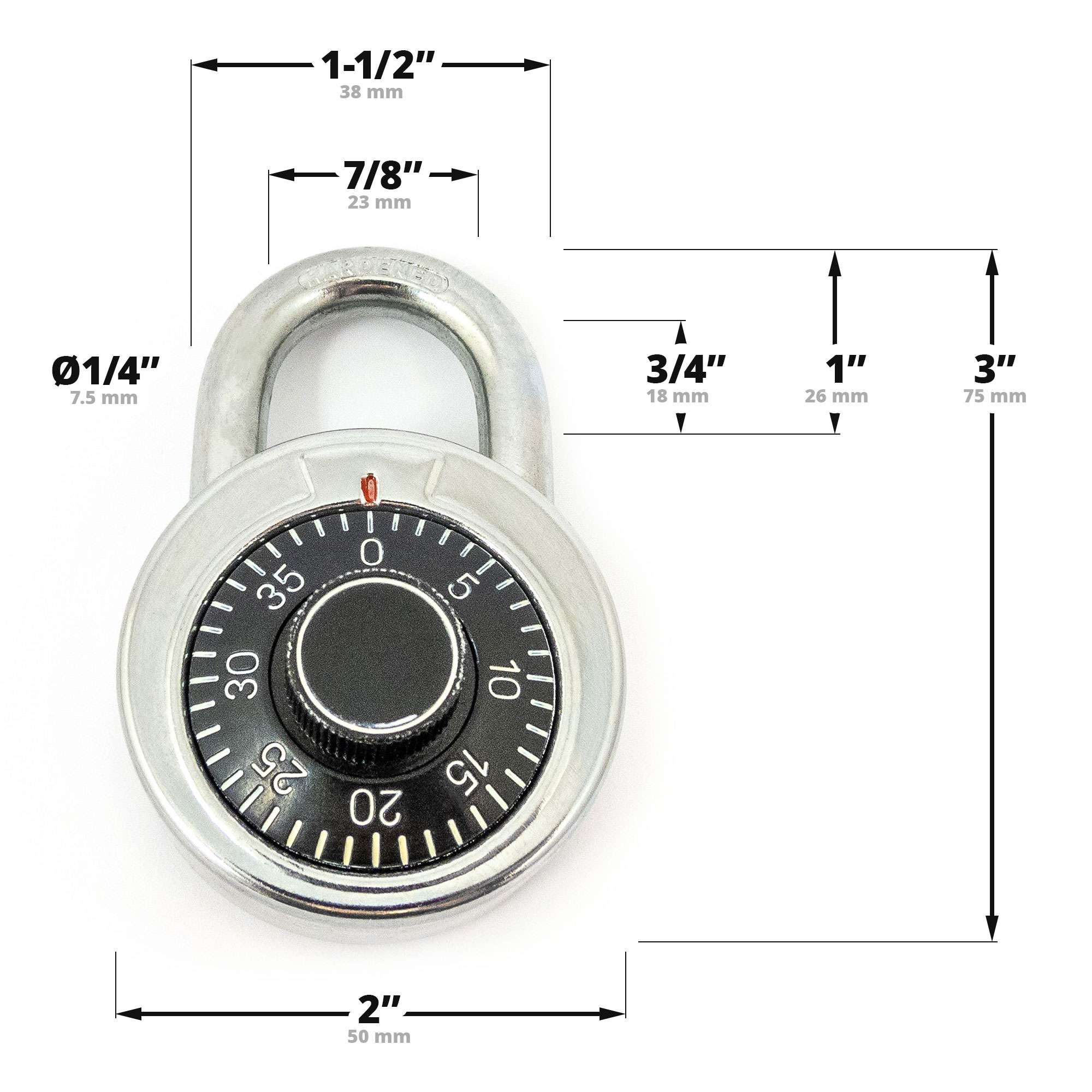 2" (50mm) Combination Dial Steel Padlock - 5