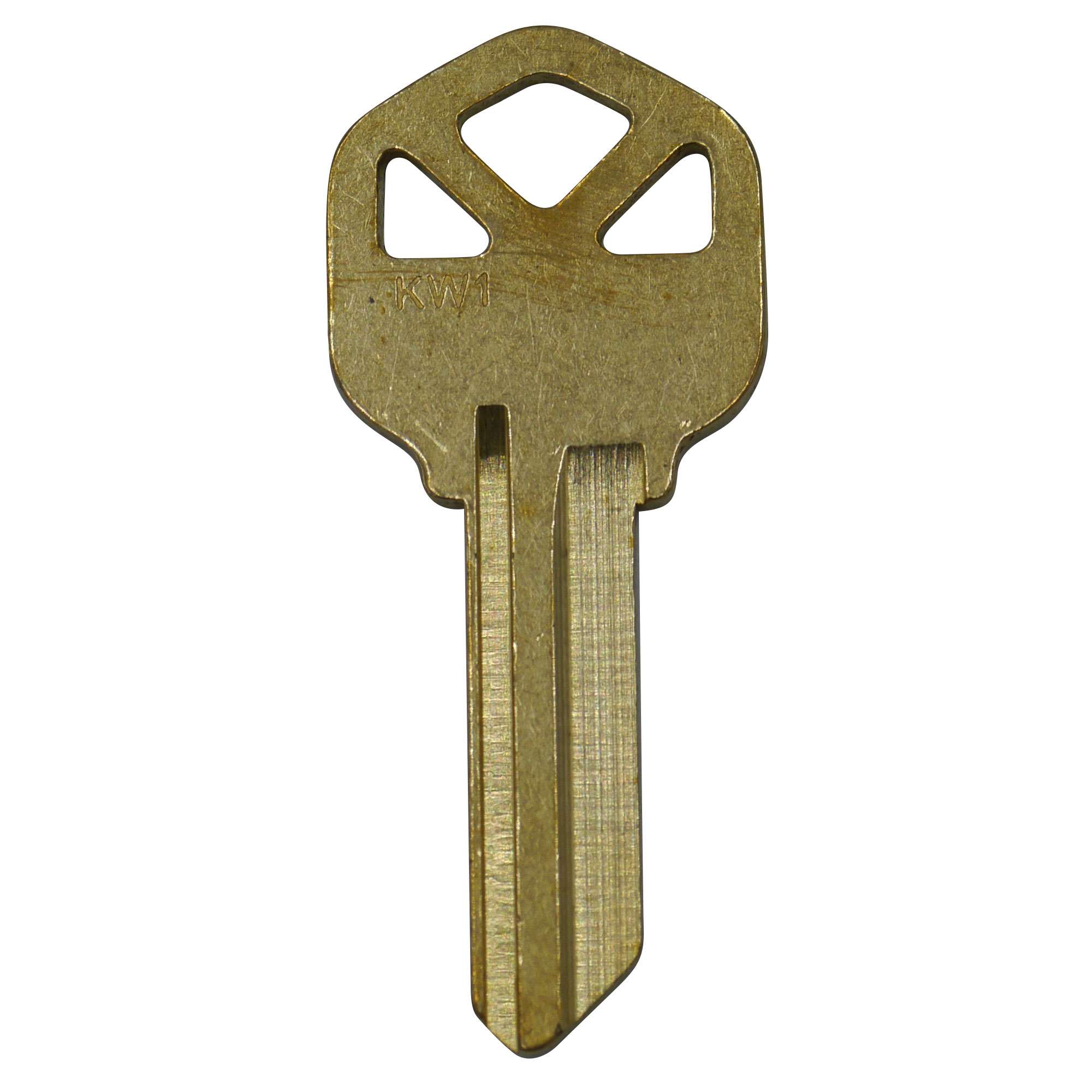 KW1 Brass Nickel Plated Blank Key, 100/Pack - 1