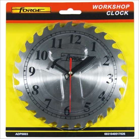 10"Dia Metal Workshop Clock with Forge Logo - 2