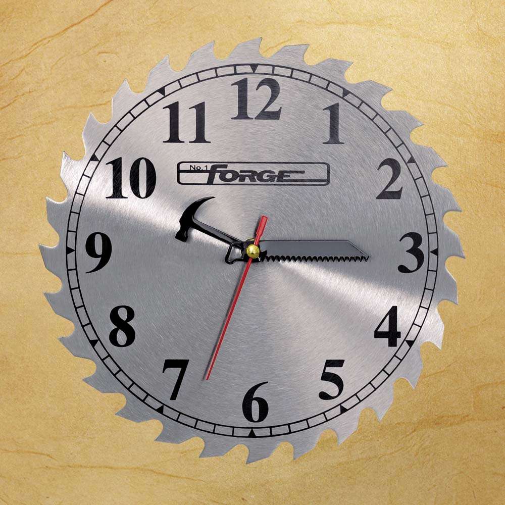 10"Dia Metal Workshop Clock with Forge Logo - 3