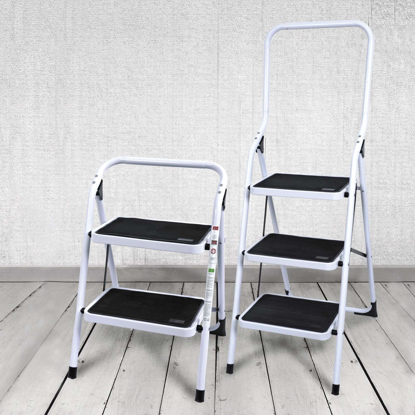 220 lb Steel Non-Slip 2-Step Ladder - 3