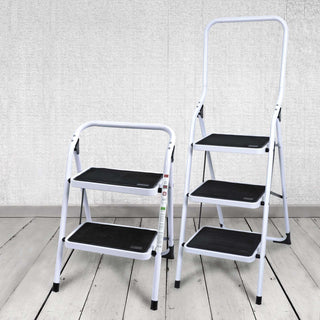 220 lb Steel Non-Slip 3-Step Ladder - 3
