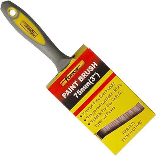 3"W Synthetic Bristle Paint Brush with TPR Grip Handle - 1