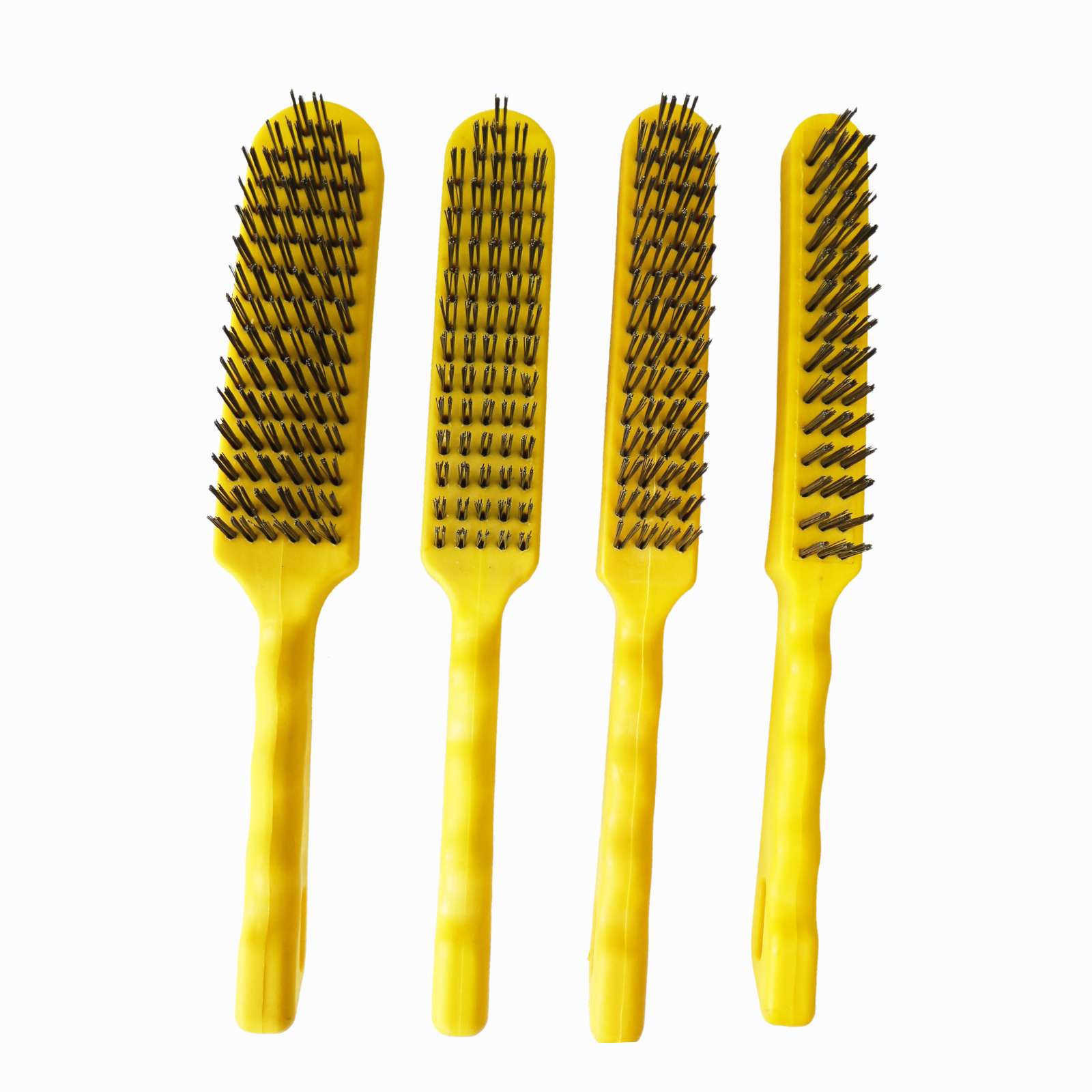 11"L Wire Brush Set with Plastic Handle, 4 Pieces - 1