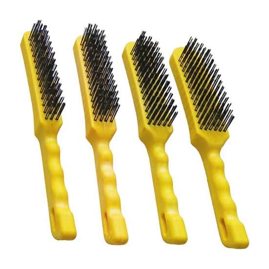 11"L Wire Brush Set with Plastic Handle, 4 Pieces - 3