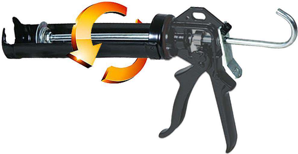 10 oz. Black Swivel Body Strong Professional Caulking Gun - 1