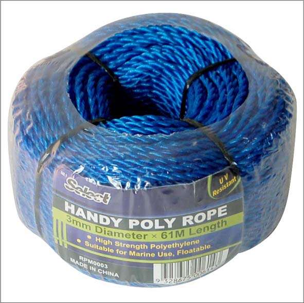 200'L x 1/8"Dia Blue Polyethylene Mini Coil Rope - 1