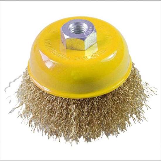 4"Dia x M14 x 2mm Crimped Wire Cup Brush - 2