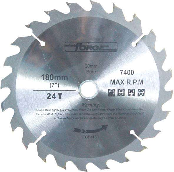 7"Dia x 24T Tungsten Carbide Tipped Circular Saw Blade - 1