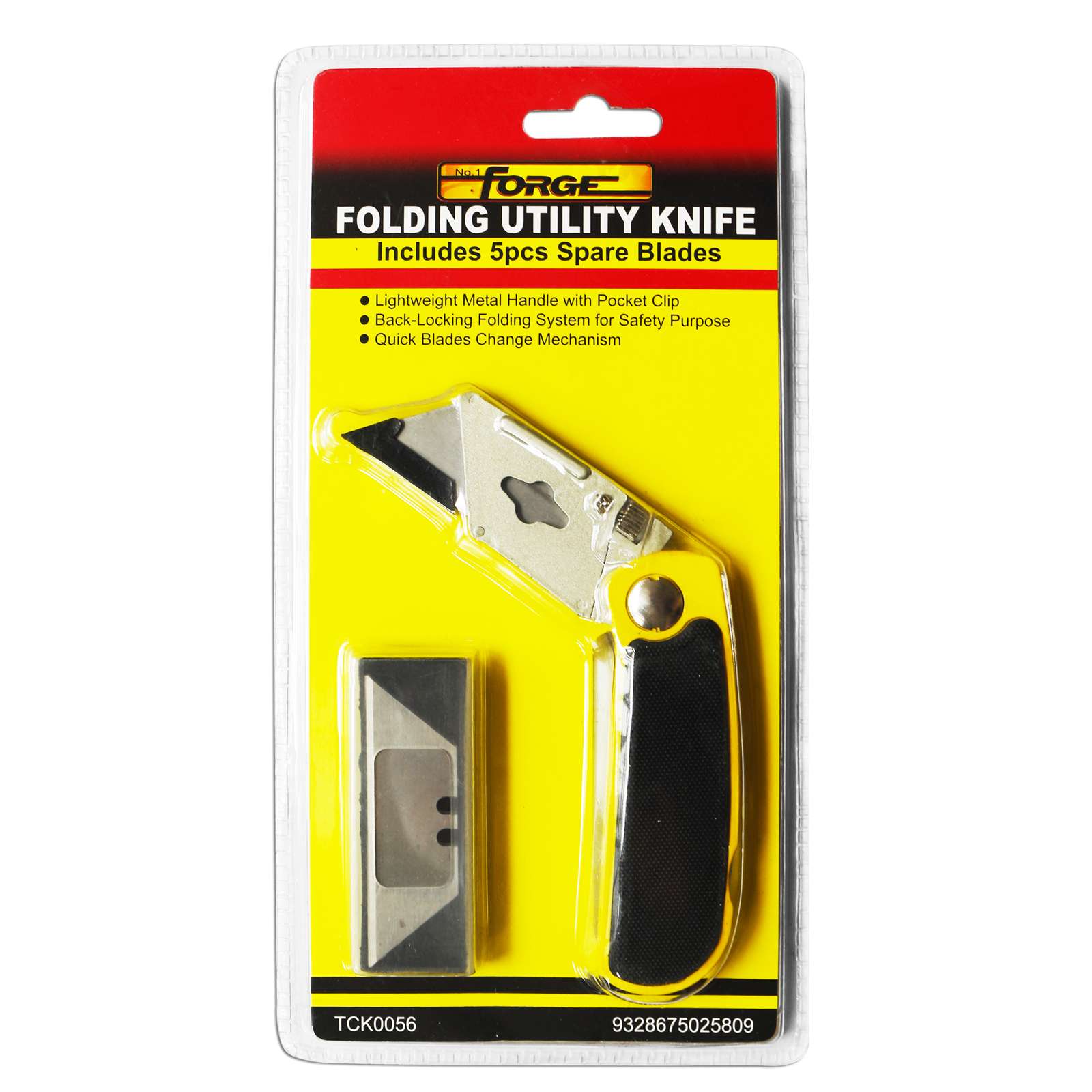 Folding Lock Utility Knife with 5 Pieces Spare Blades - 4