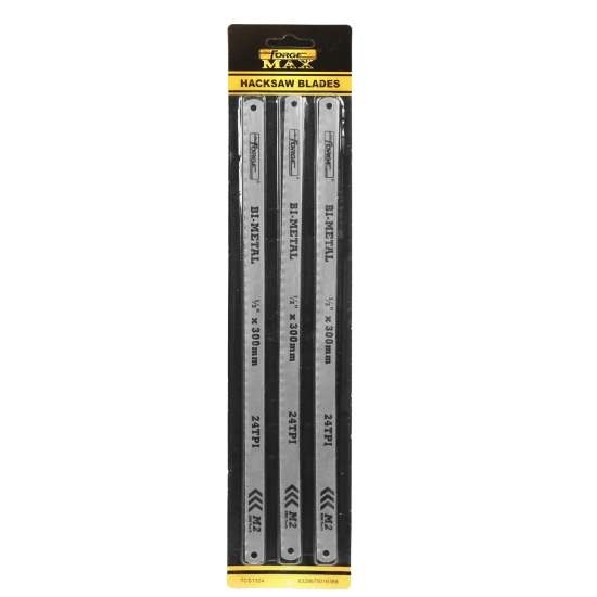 12"L x 24TPI Bi-Metal Hacksaw Blade, 3/Pack - 3