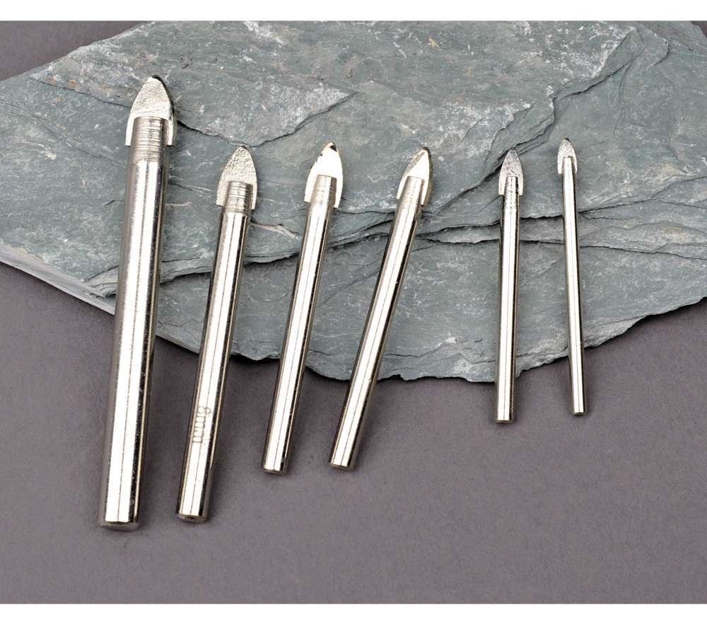 Chrome Plated Steel Glass & Tile Drill Bit Set, 6 Pieces - 3