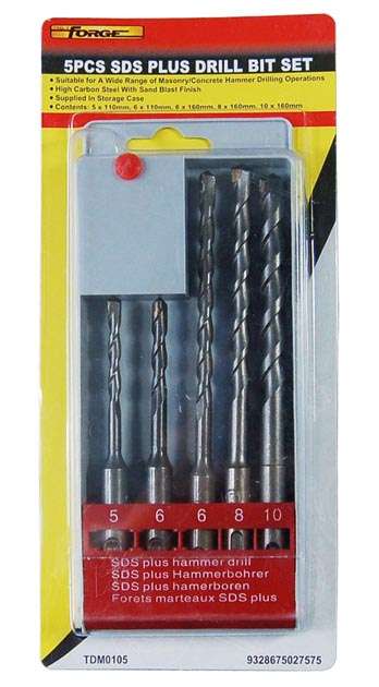 6mm - 10mm SDS Drill Bit Set, 5 Pieces