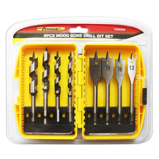 Carbon Steel Wood Bore Drill Bit Set, 8 Pieces - 2