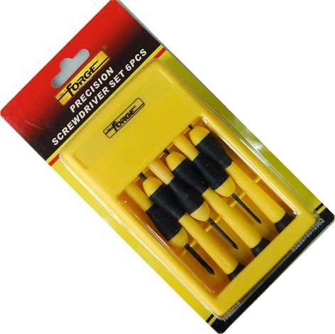 Chrome Vanadium Steel Precision Screwdriver Set with Storage Case, 6 Pieces - 3