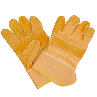 Leather Jointed Palm Working Gloves - 3