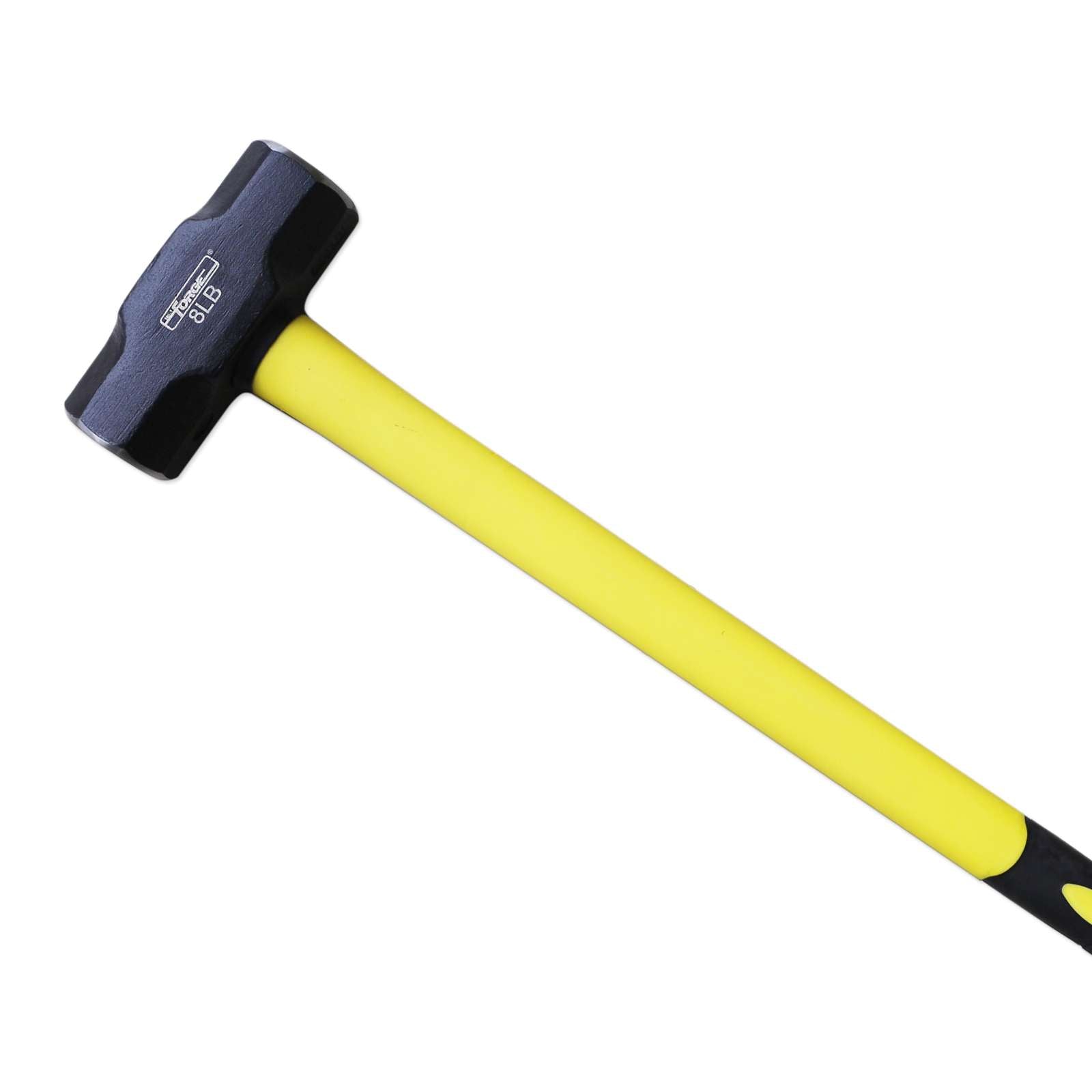 8 lb Drop Forged Steel Head Sledge Hammer with Long Fiberglass Shaft and Rubber Grip - 2