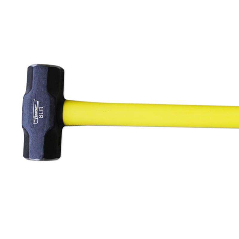 8 lb Drop Forged Steel Head Sledge Hammer with Long Fiberglass Shaft and Rubber Grip - 3