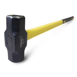 8 lb Drop Forged Steel Head Sledge Hammer with Long Fiberglass Shaft and Rubber Grip - 4