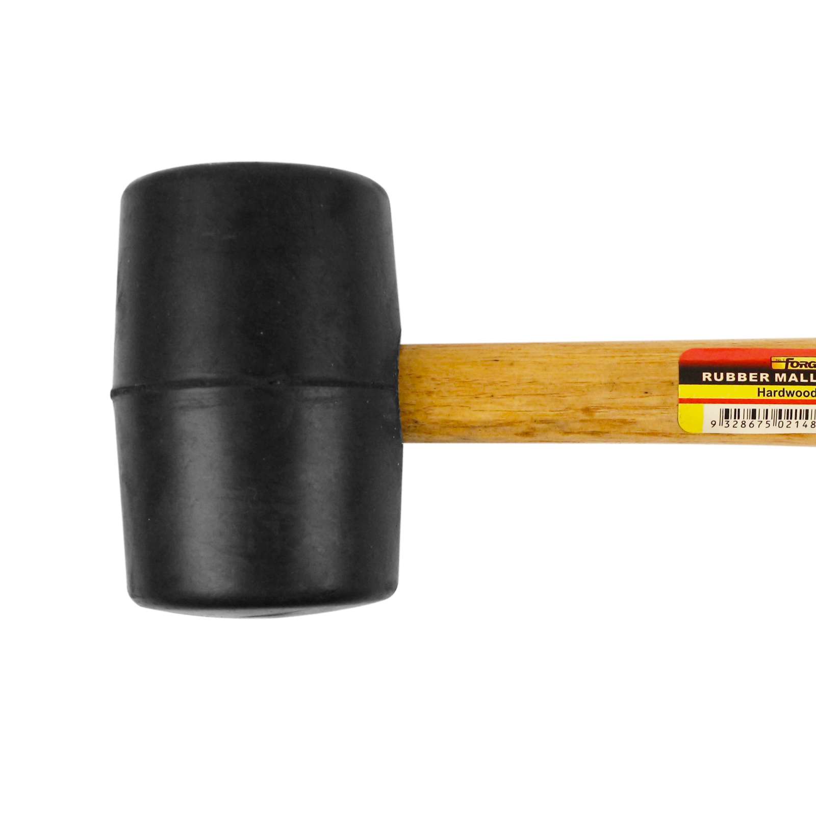 1 lb Solid Black Rubber Head Mallet with Wooden Handle - 2