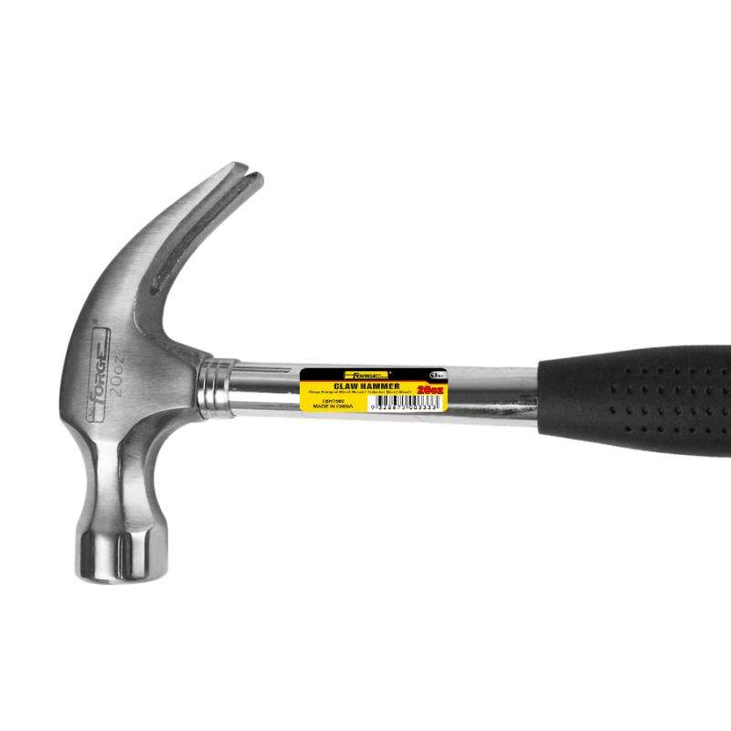 20oz 20 oz. Forged Carbon Steel Head Claw Hammer with Tubular Steel Shaft - 2