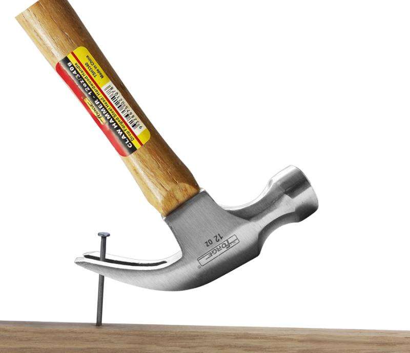 16 oz. Forged Carbon Steel Head Claw Hammer with Wood Handle - 6