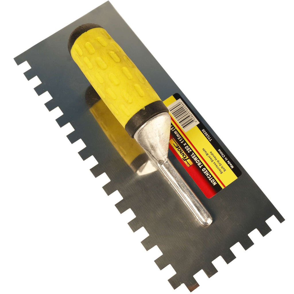 11"L x 4.5"W Notched Trowel with Soft Grip Handle - 1
