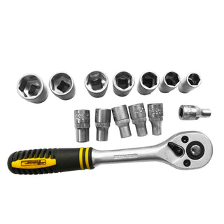 1/4" Chrome Vanadium Steel Drive Socket Set, 14 Pieces - 3
