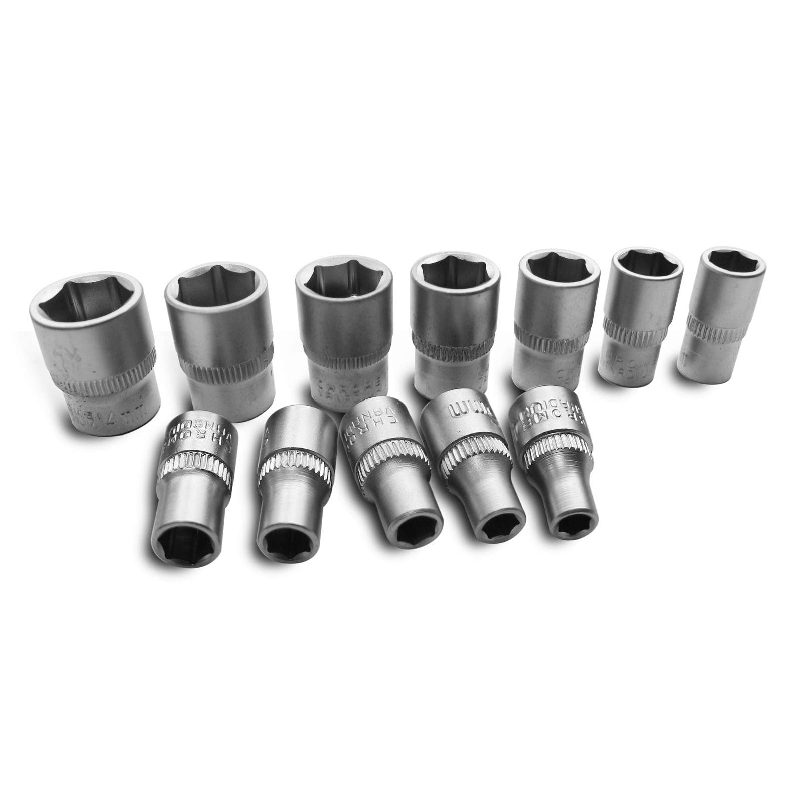 3/8" Chrome Vanadium Steel Drive Socket Set, 13 Pieces - 4