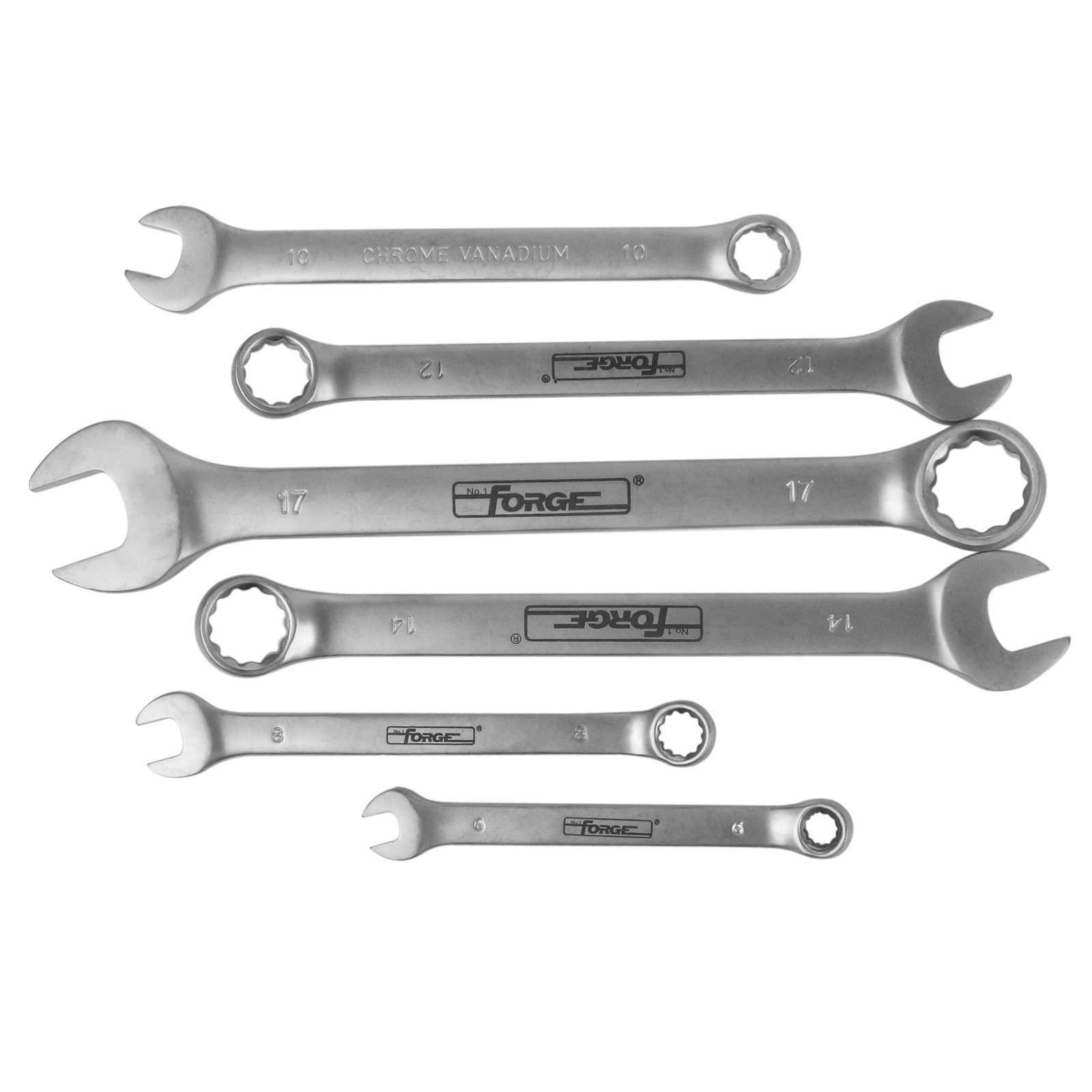 Chrome Vanadium Steel Combination Spanner Set, 6 Pieces - 3