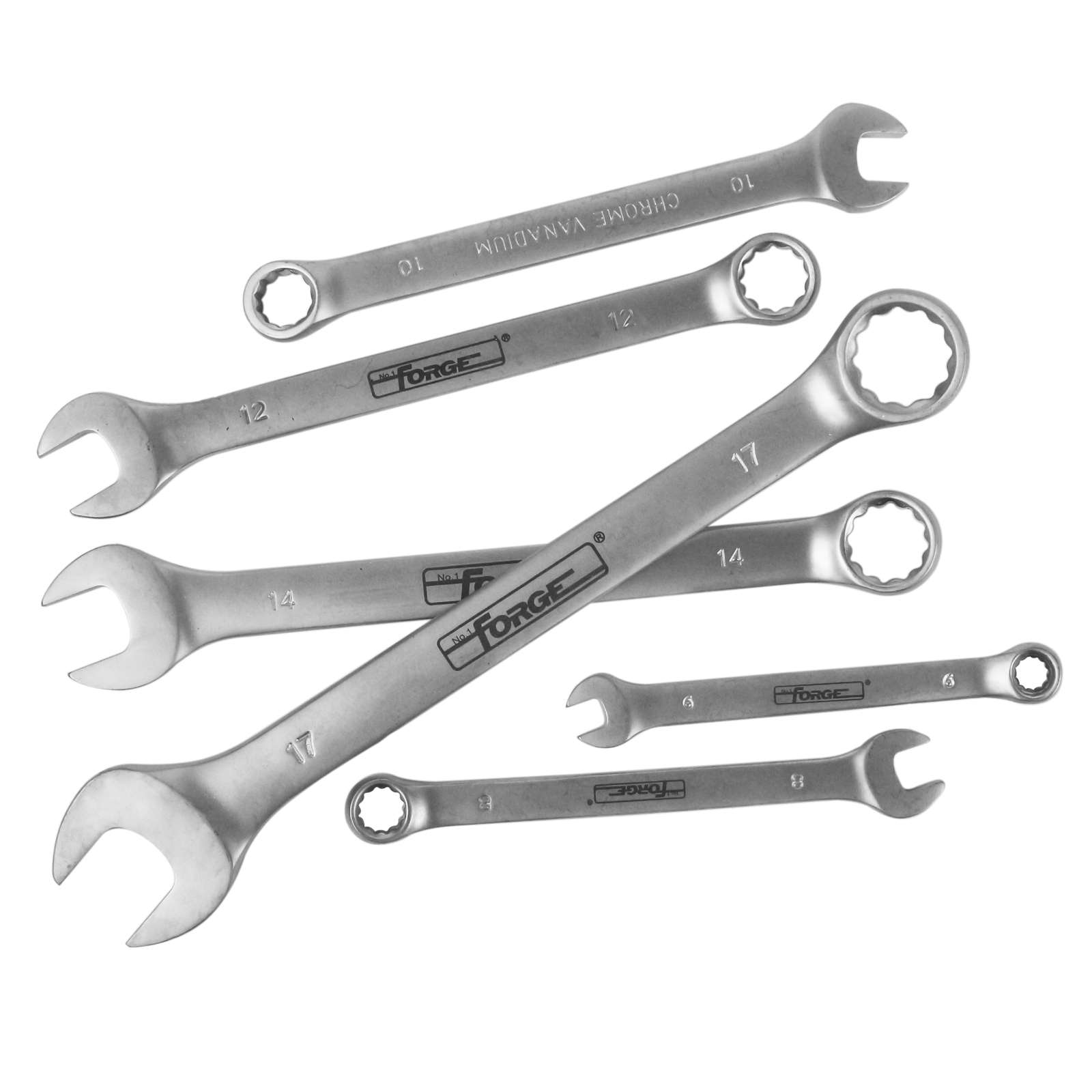 Chrome Vanadium Steel Combination Spanner Set, 6 Pieces - 4