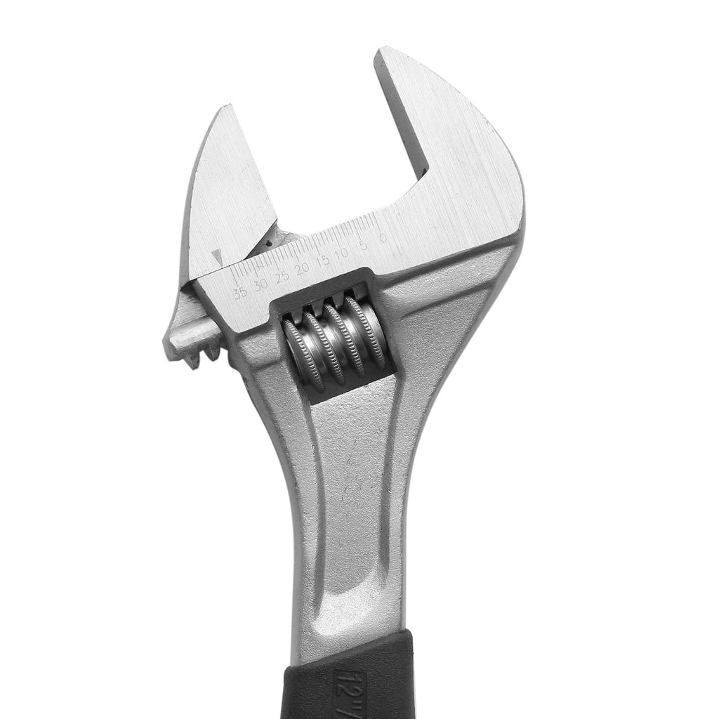 12"L Chrome Vanadium Steel Cushion Grip Adjustable Wrench - 3