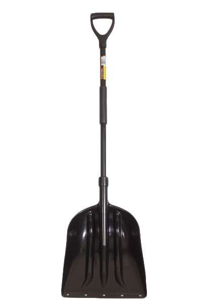 14" x 19" Black Poly Snow Scoop Thrower with 55" Length, 24/Case - 1