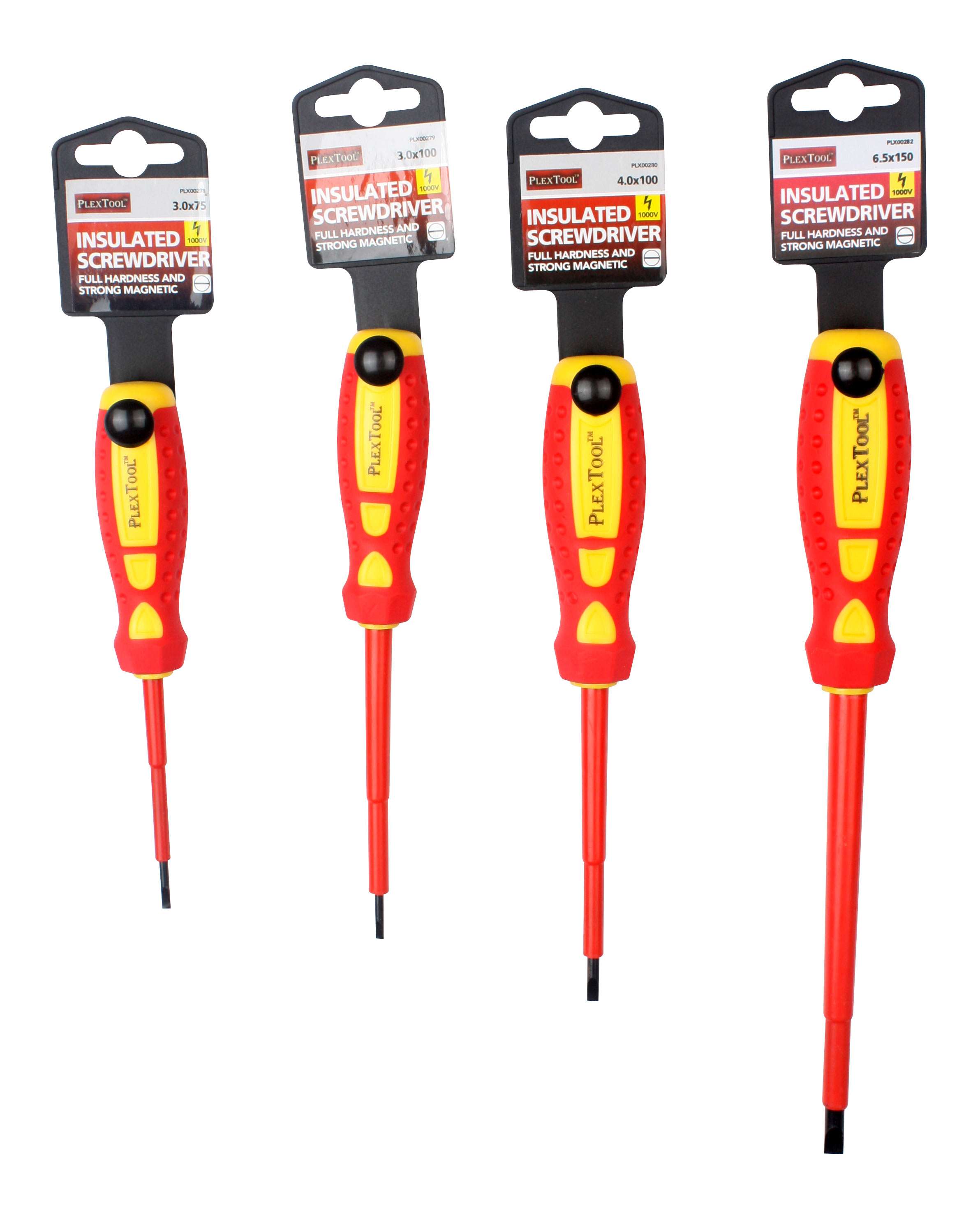 3"L x 1/8" Slotted Full Hardness Strong Magnetic Insulated Screwdriver - 1