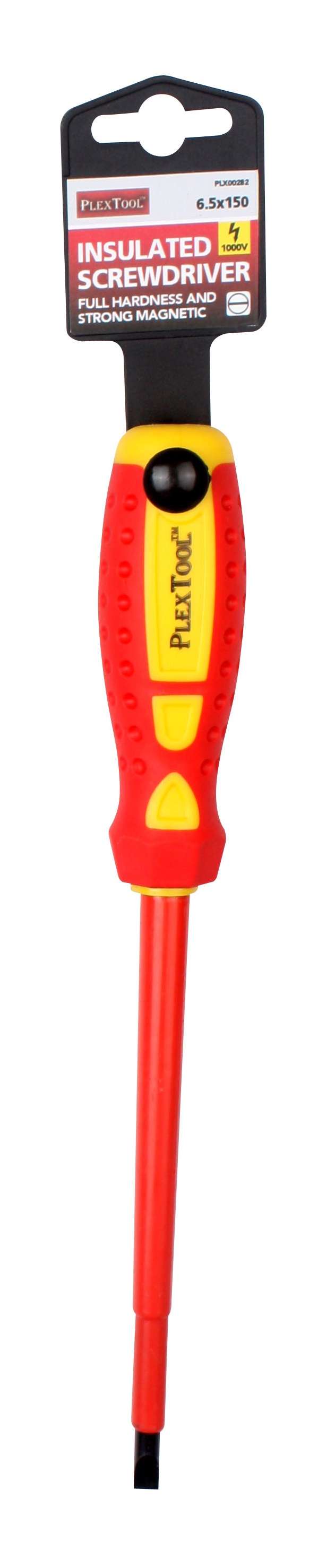 6"L x 1/4" Slotted Full Hardness Strong Magnetic Insulated Screwdriver - 1