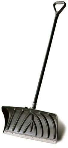 19" x 14" Poly Pusher Shovel with Metal Strip & Sticks, 18/Case - 1