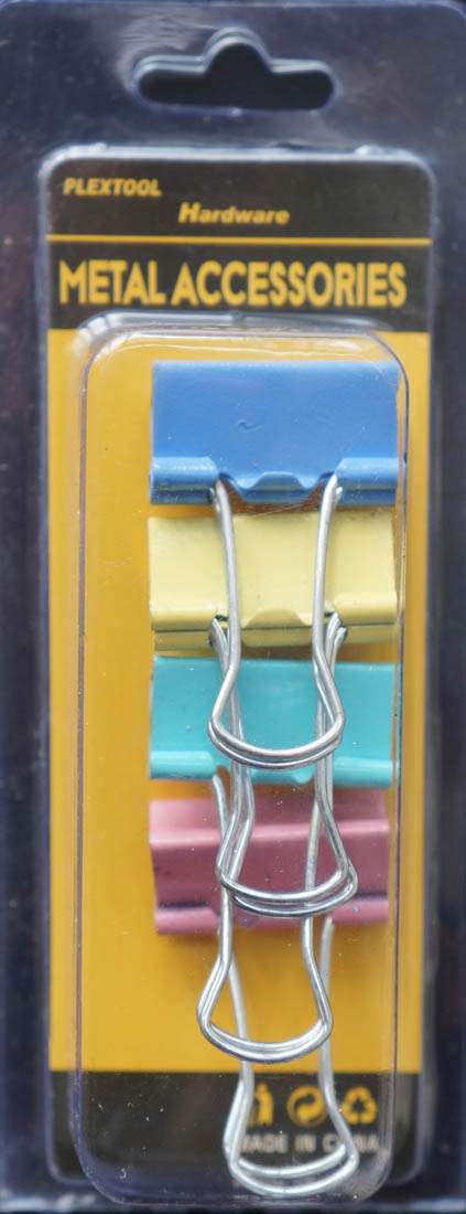 1" Assorted Colors Binder Clips, 4/Pack - 1