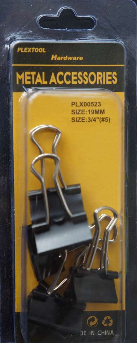 3/4" Black Binder Clips, 6/Pack - 1